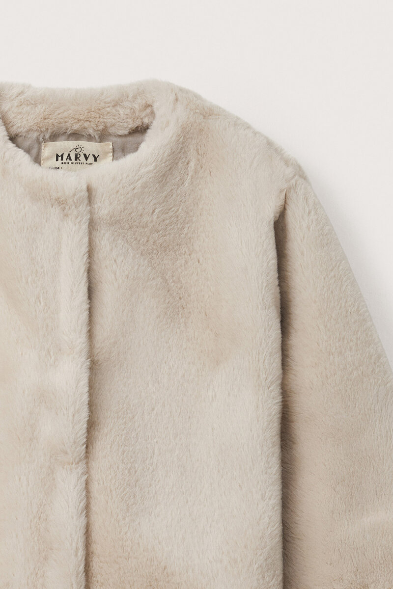 Beige Faux Fur Jacket - 6