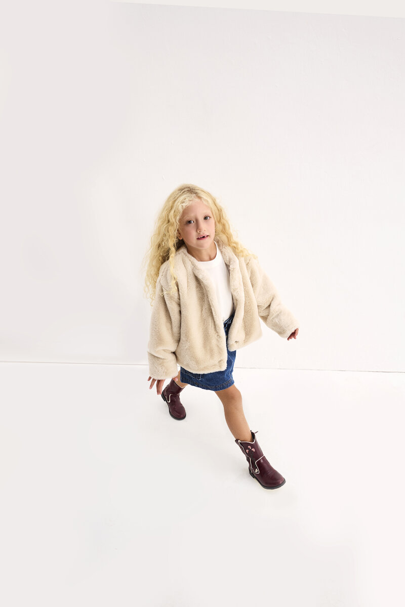 Beige Faux Fur Jacket - 2