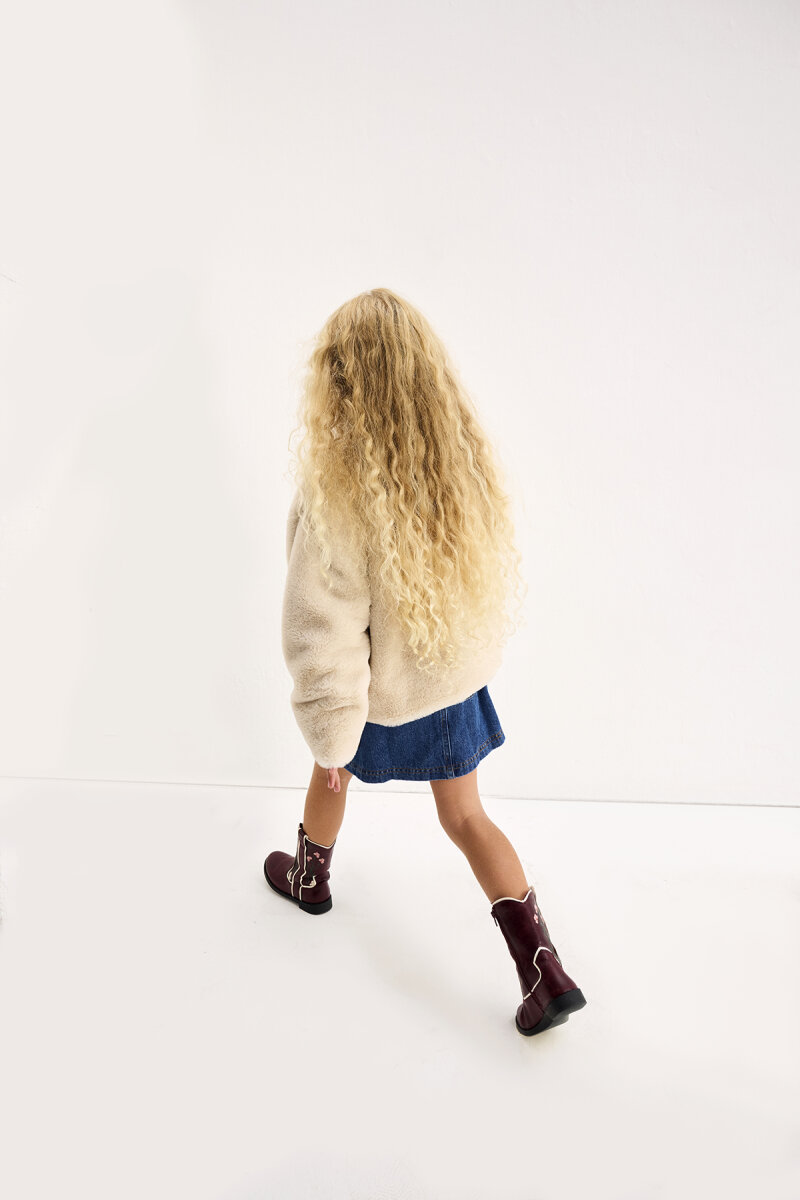 Bej Suni Kürk Ceket - 3