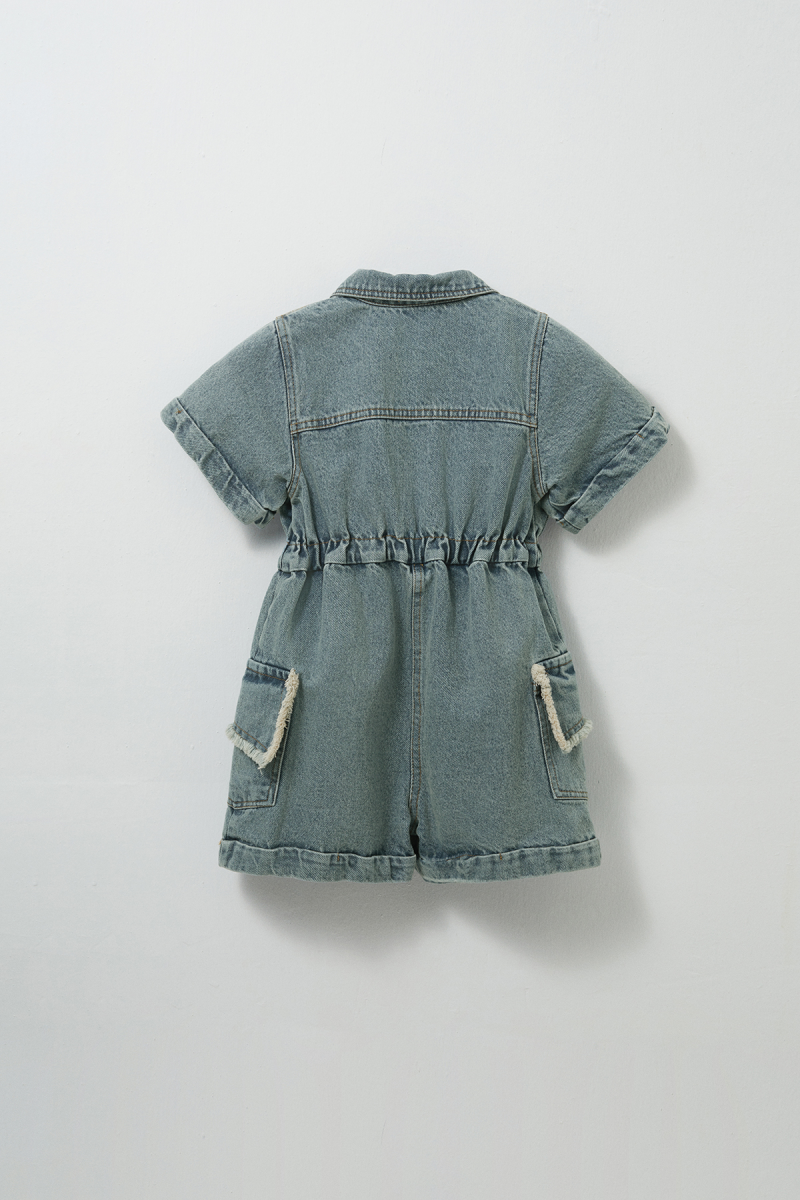 Biliss Blue Denim Short Jumpsuit - 3