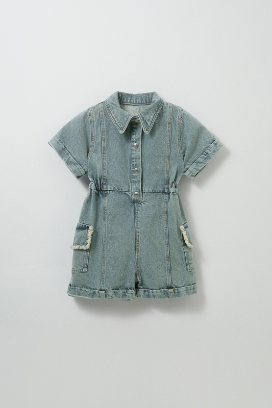 Biliss Mavi Denim Kısa Tulum - MARVY