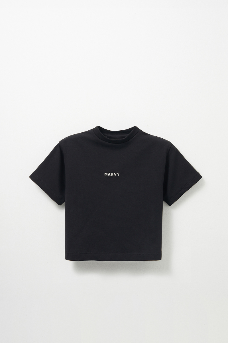 Black Embroidered Detailed Oversize T-shirt - 4