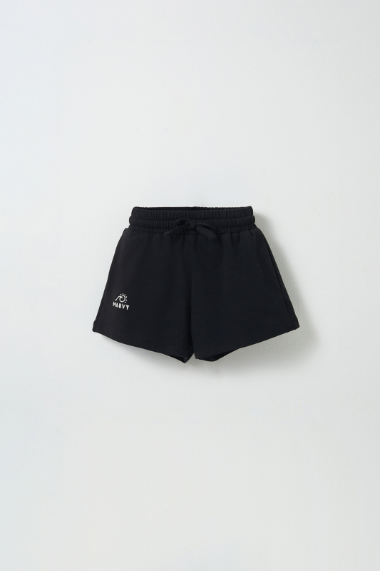 Black Embroidery Detailed Shorts 