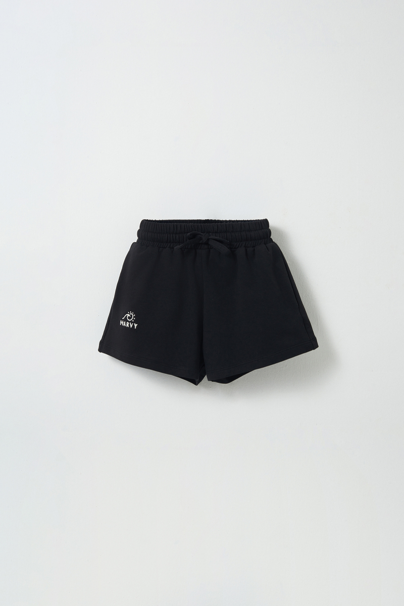 Black Embroidery Detailed Shorts - 1