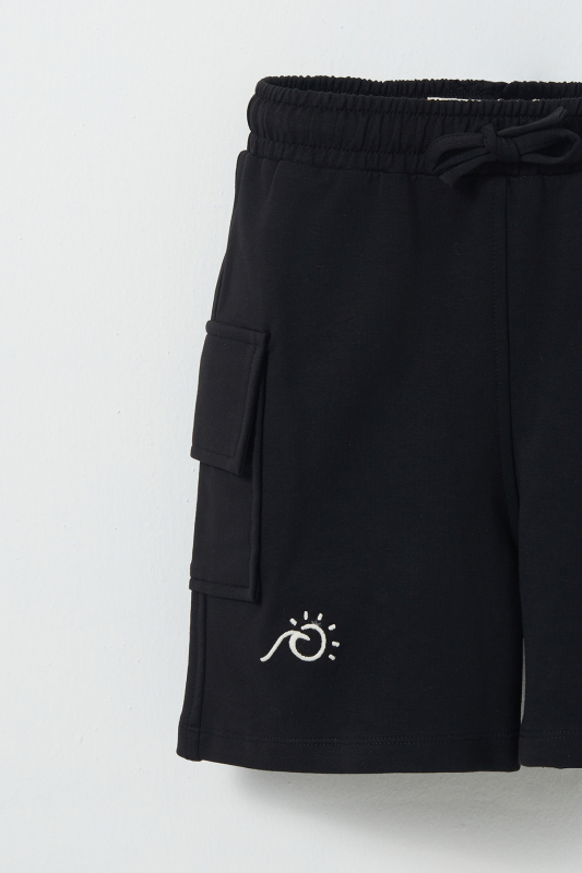 Black Pocket Flap Shorts - MARVY (1)