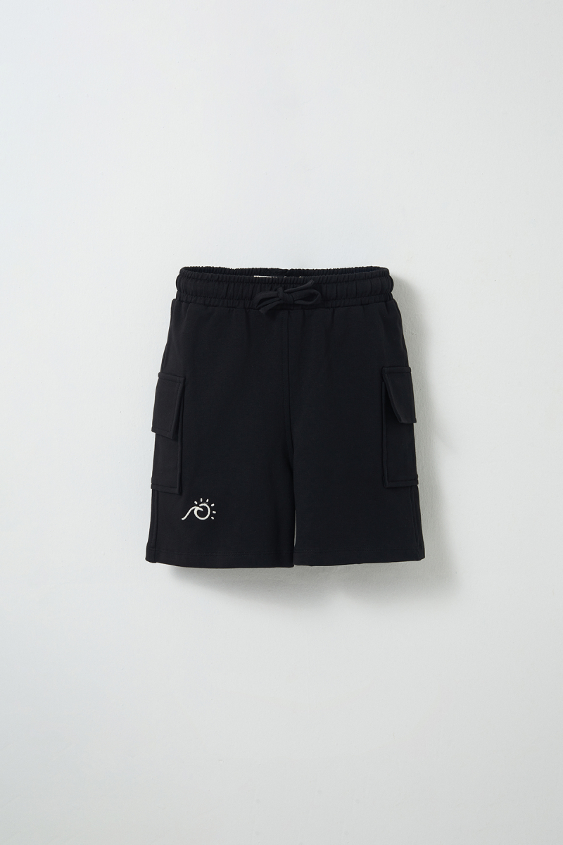 Black Pocket Flap Shorts - 1