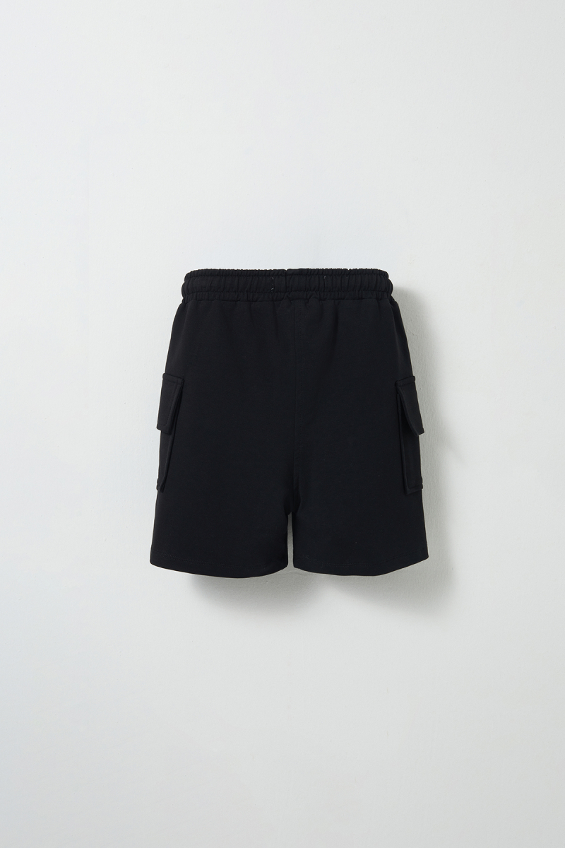 Black Pocket Flap Shorts - 3