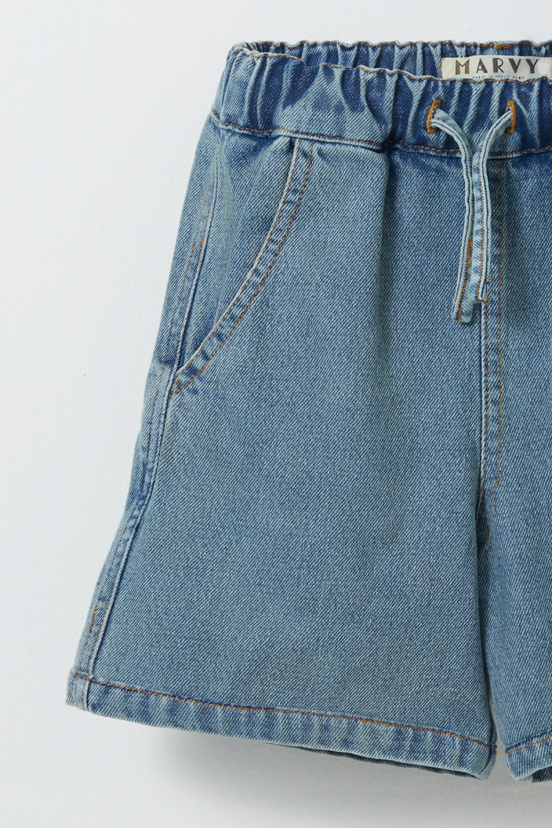 Blue Denim Bermuda Shorts - 4