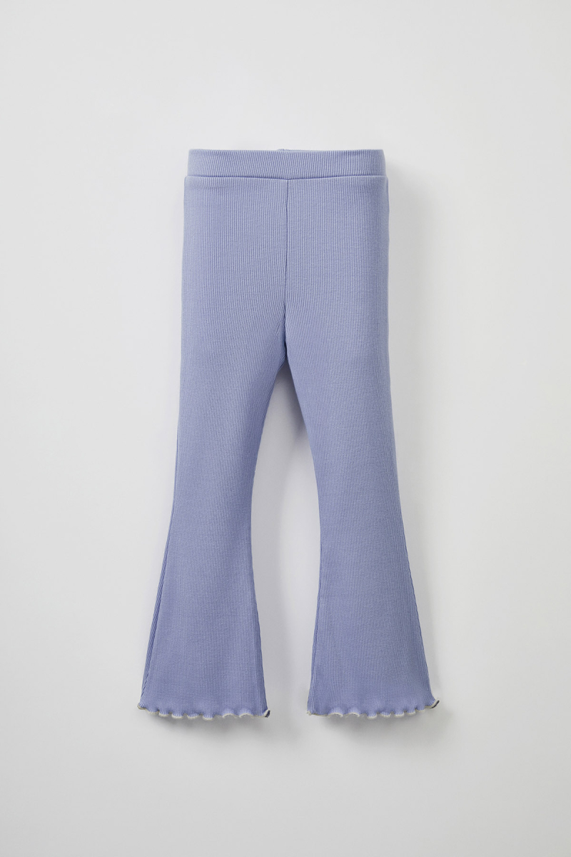 Blue Ribbed T-shirt - Tights Set - 3