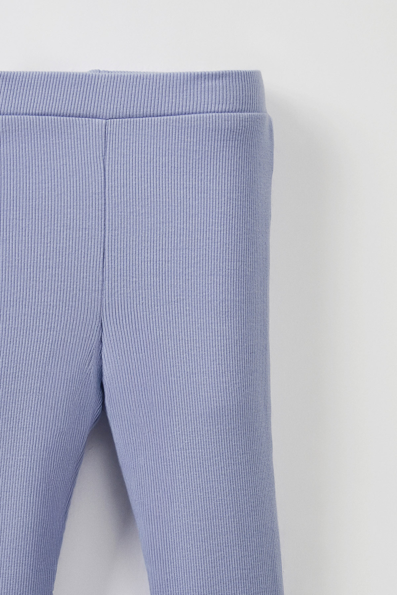 Blue Ribbed T-shirt - Tights Set - 6