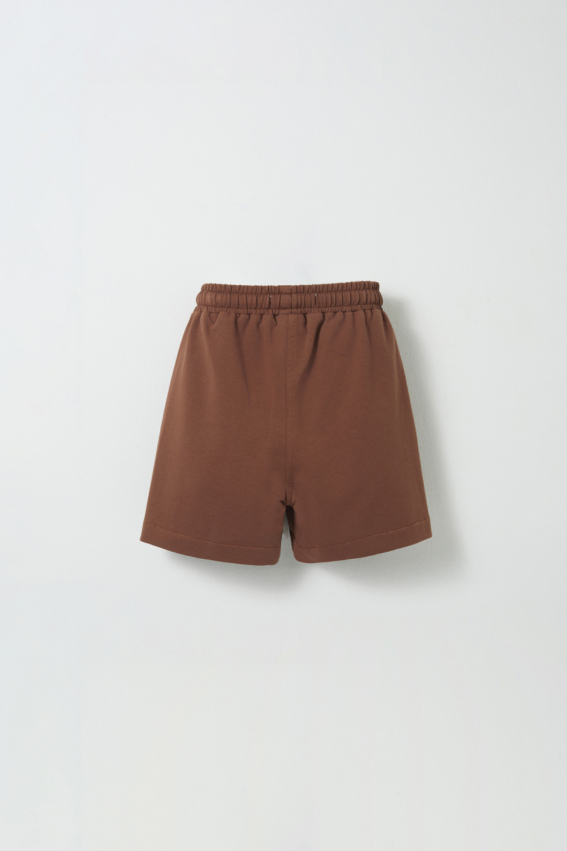 Brown Embroidered Detailed Piping Bermuda Shorts - 3