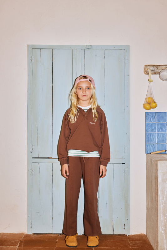 Brown Embroidered Detailed Relaxed Leg Trousers 