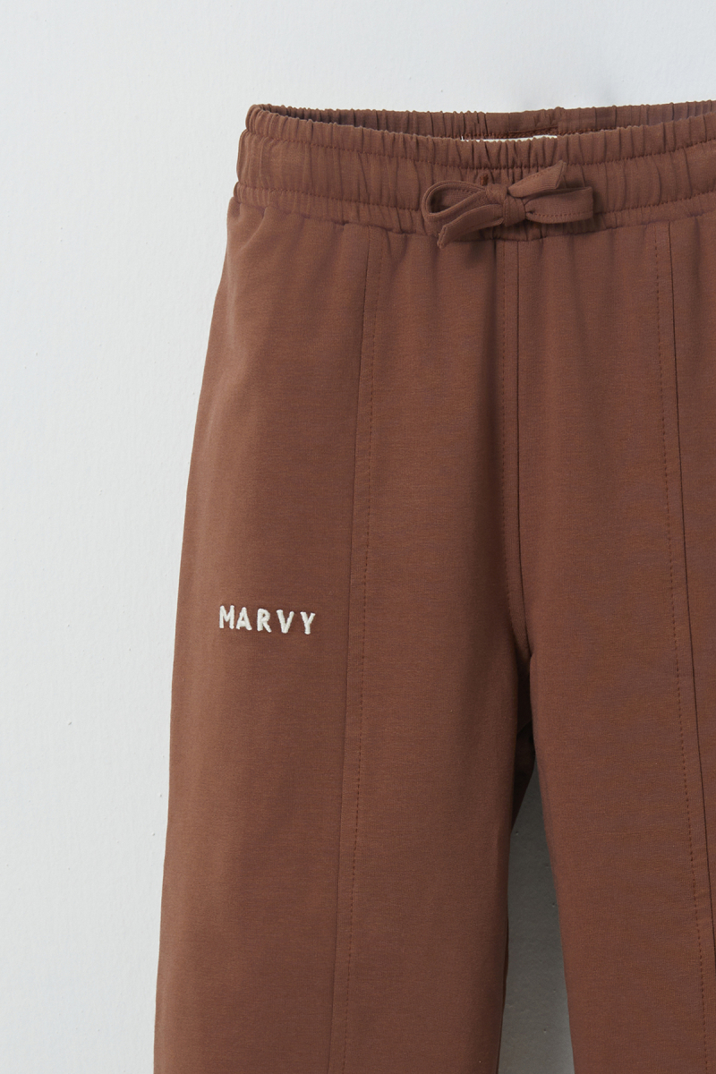 Brown Embroidered Detailed Relaxed Leg Trousers - 2
