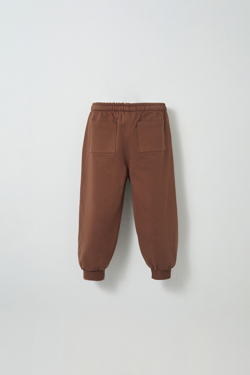 Brown Embroidery Detailed Jogging Trousers - 3