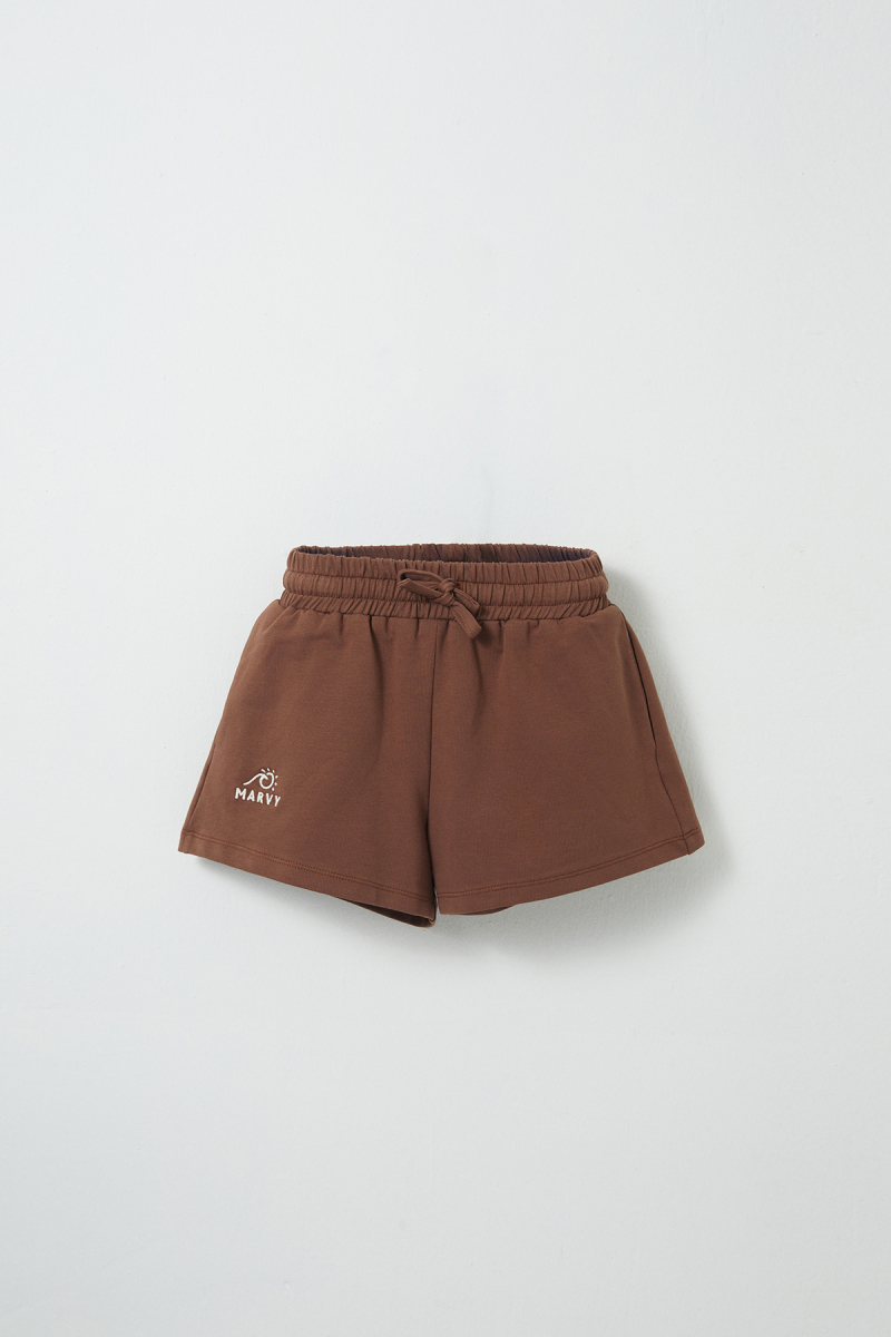 Brown Embroidery Detailed Shorts - 1