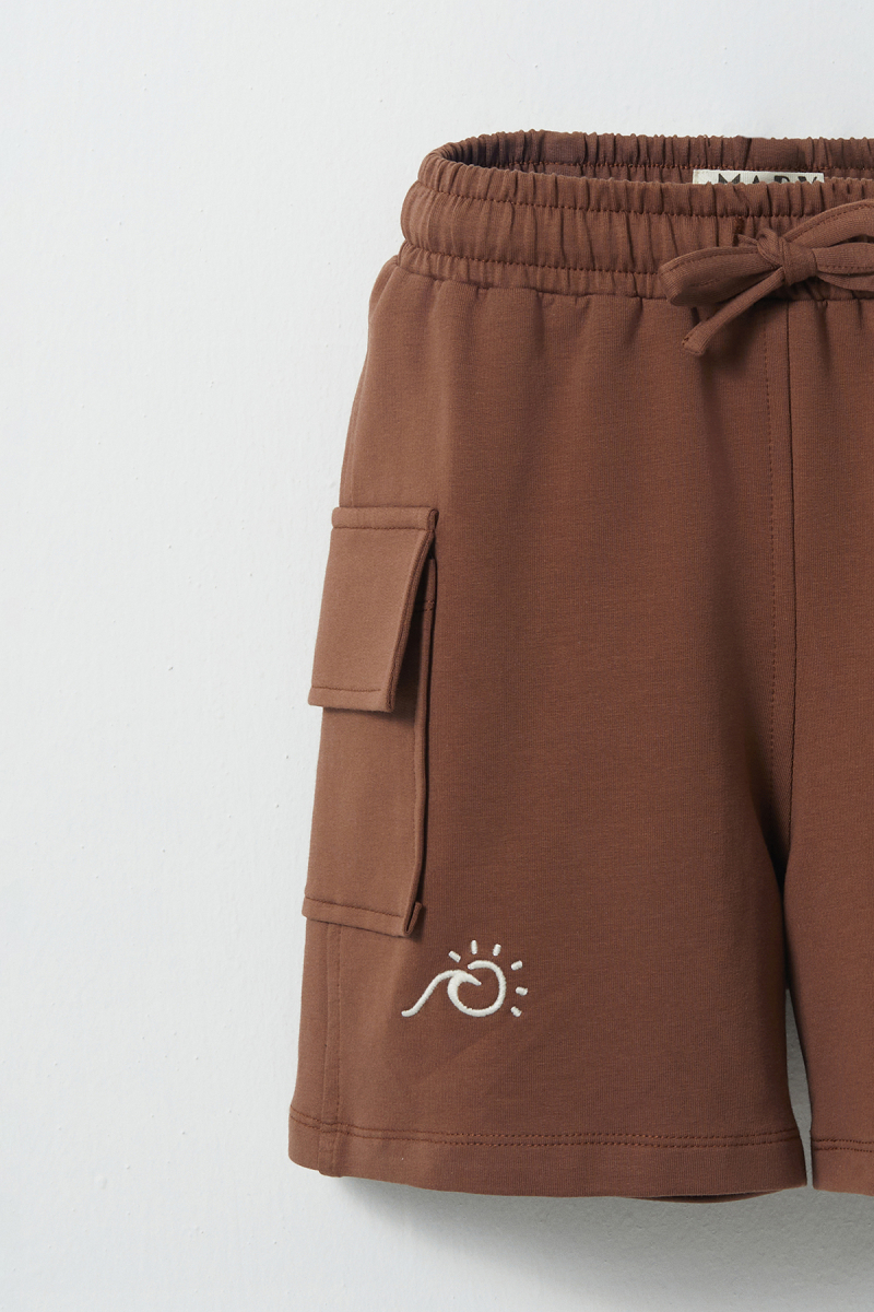 Brown Pocket Flap Shorts - 2