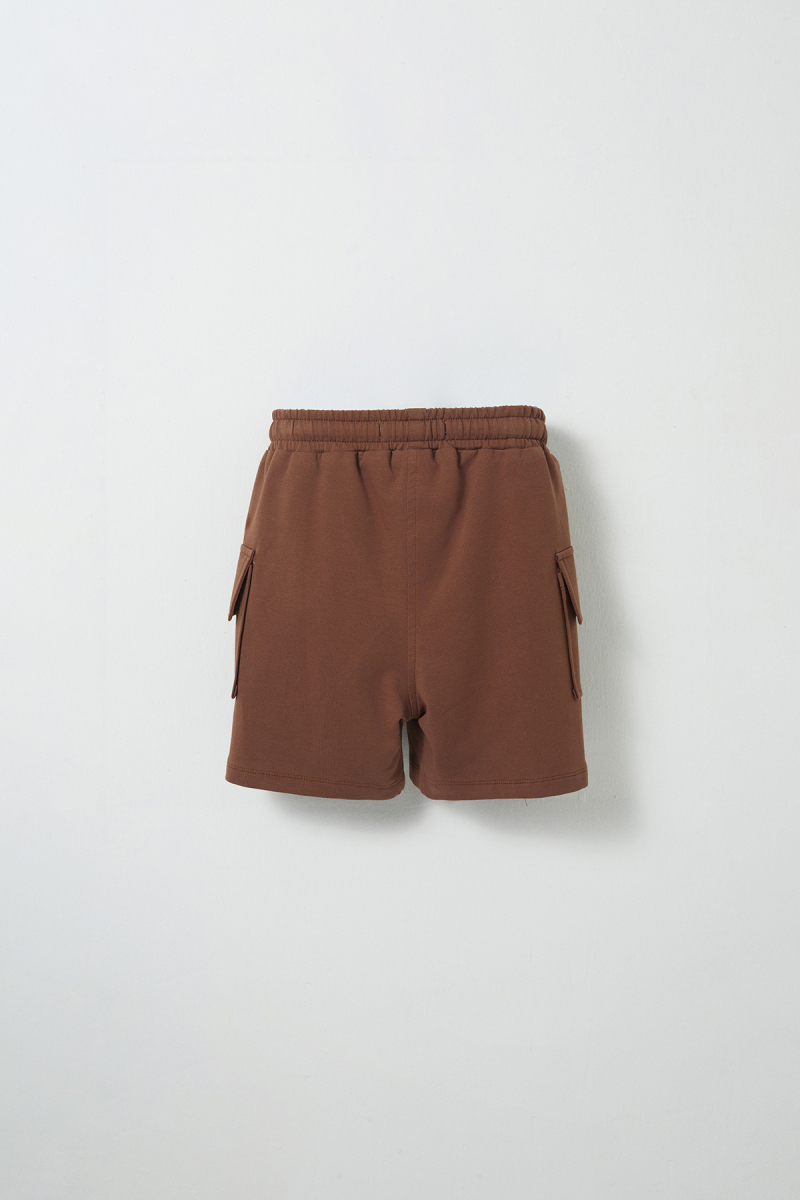 Brown Pocket Flap Shorts - 3