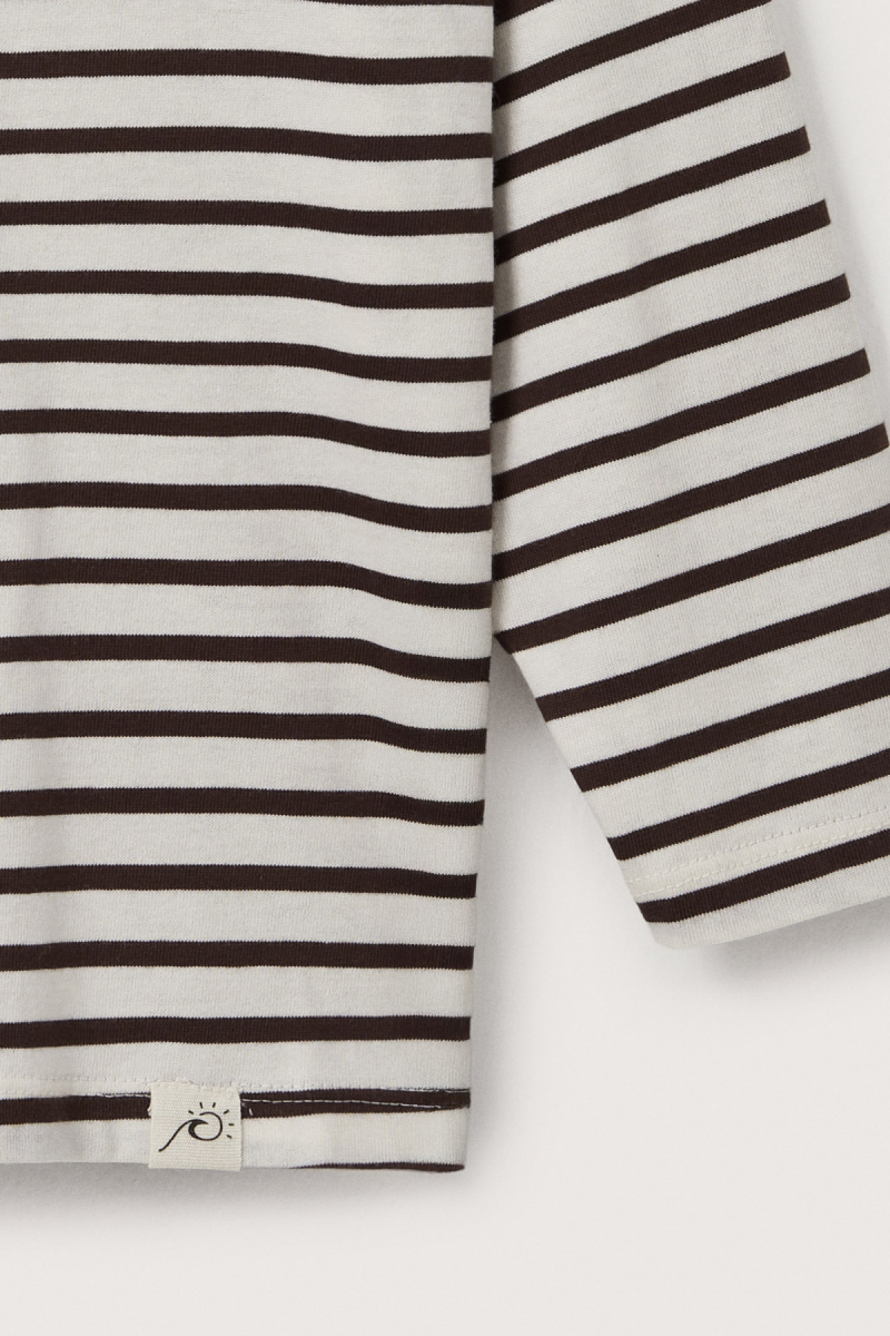 Brown Striped Long Sleeve T-shirt - 4