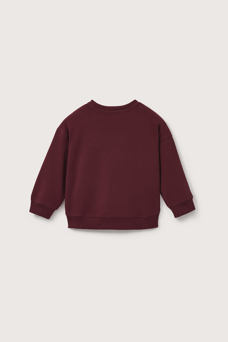 Burgundy Oversized Embroidered Sweatshirt - 6
