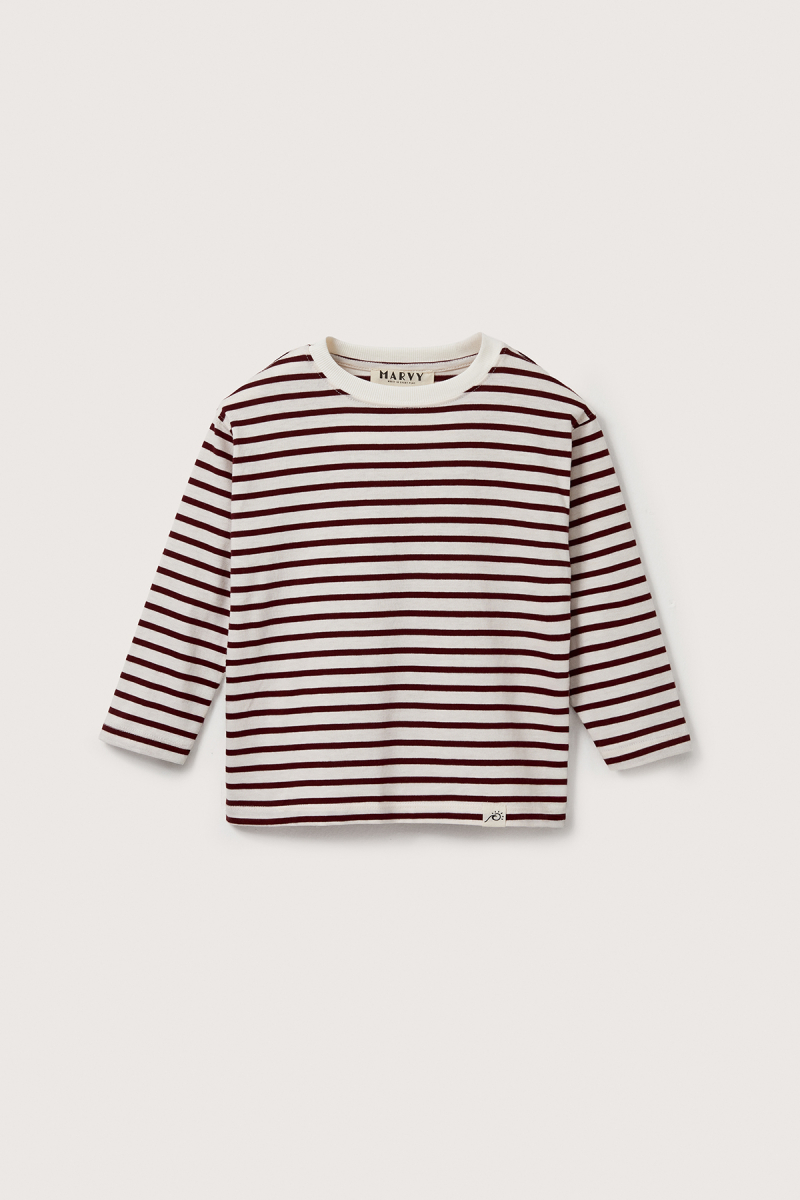 Burgundy Striped Long Sleeve T-shirt - 3