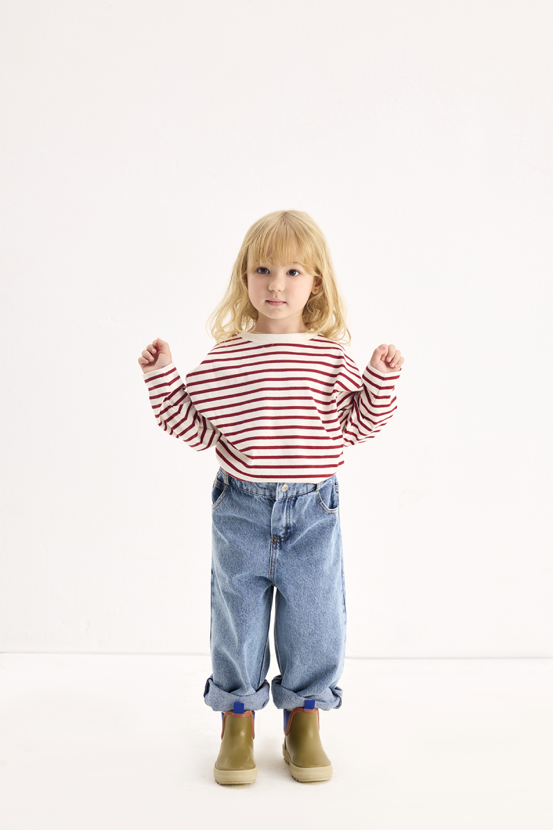 Burgundy Striped Long Sleeve T-shirt - 8