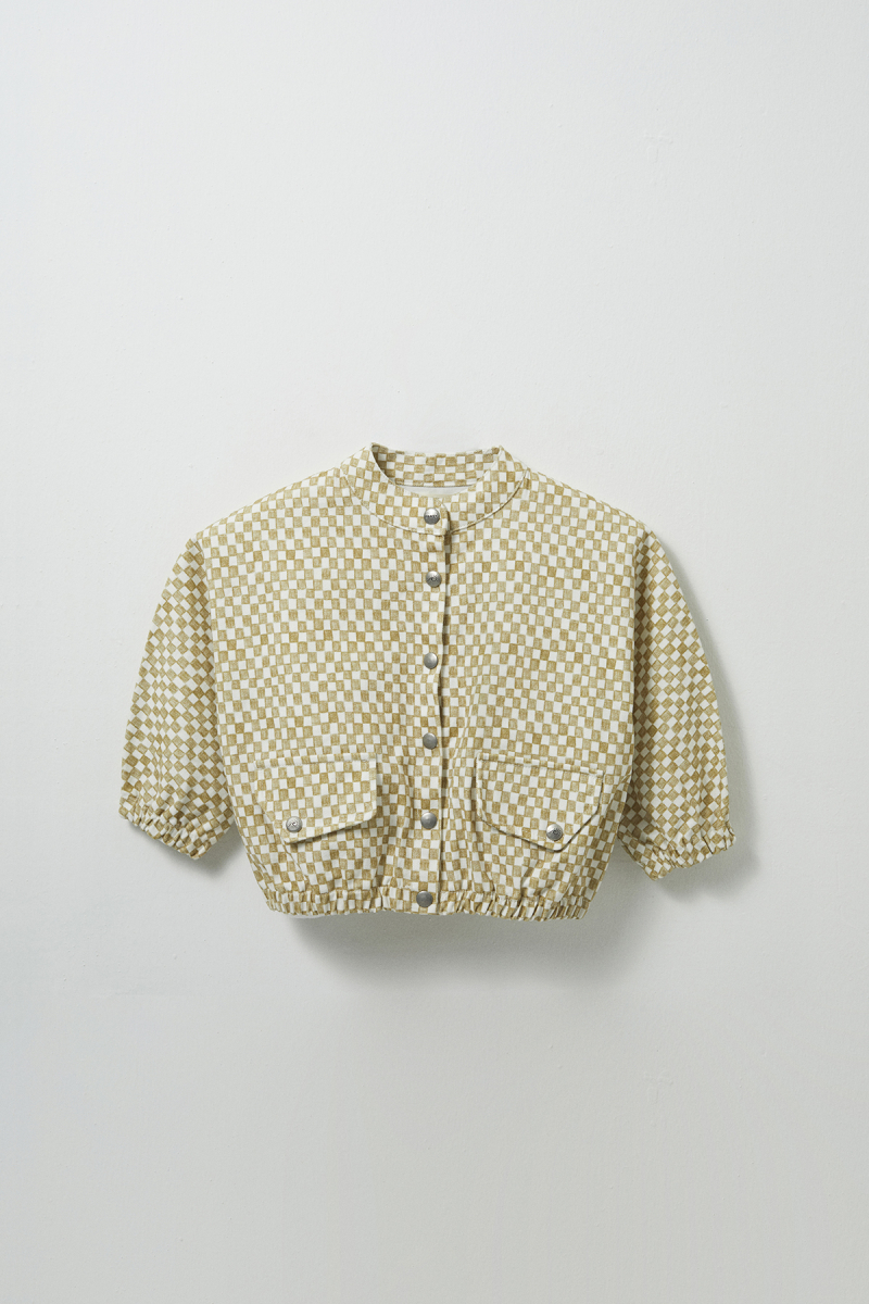 Checkered Patterned Bomber Jacket - 6