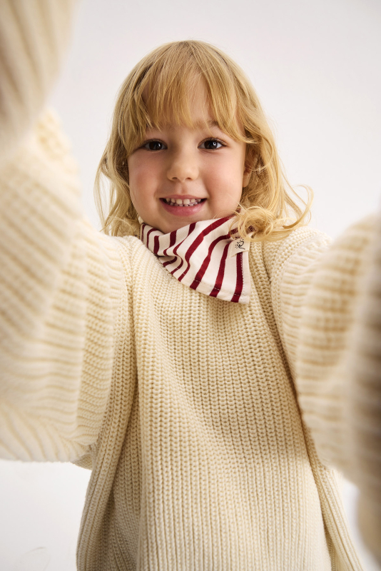 Cotton Knitted Sweater Ecru - Marvy Kids