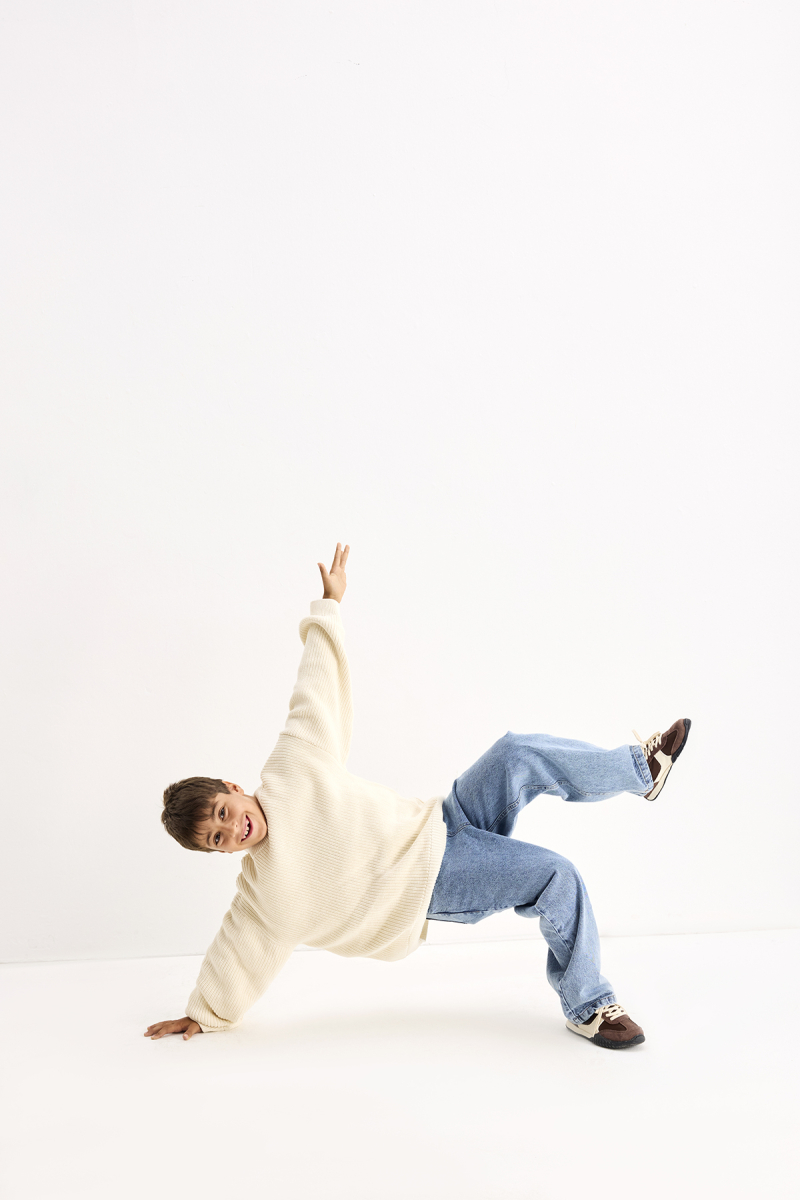 Cotton Knitted Sweater Ecru - 6