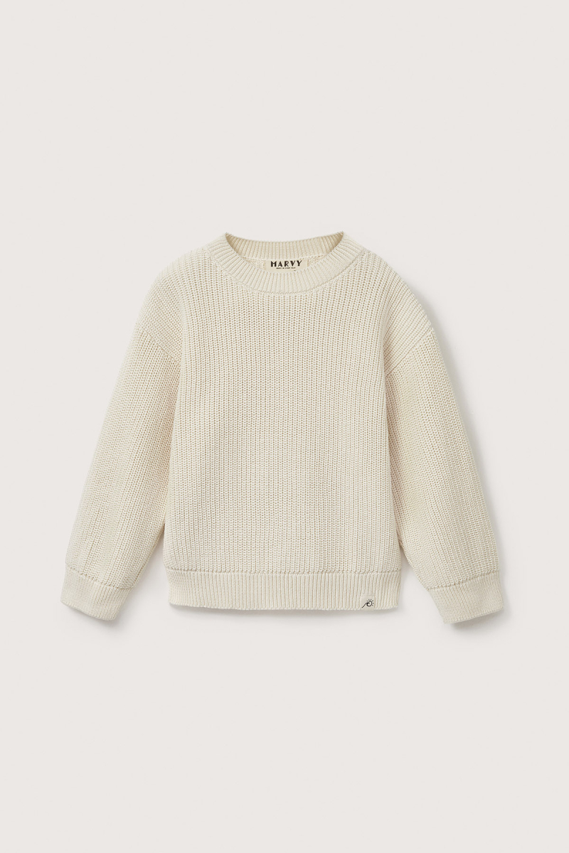 Cotton Knitted Sweater Ecru - 4