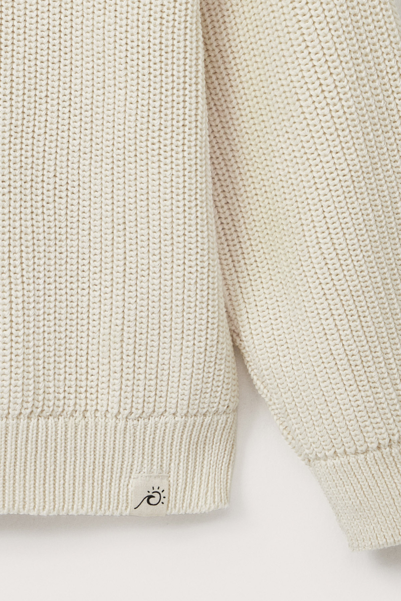 Cotton Knitted Sweater Ecru - 7