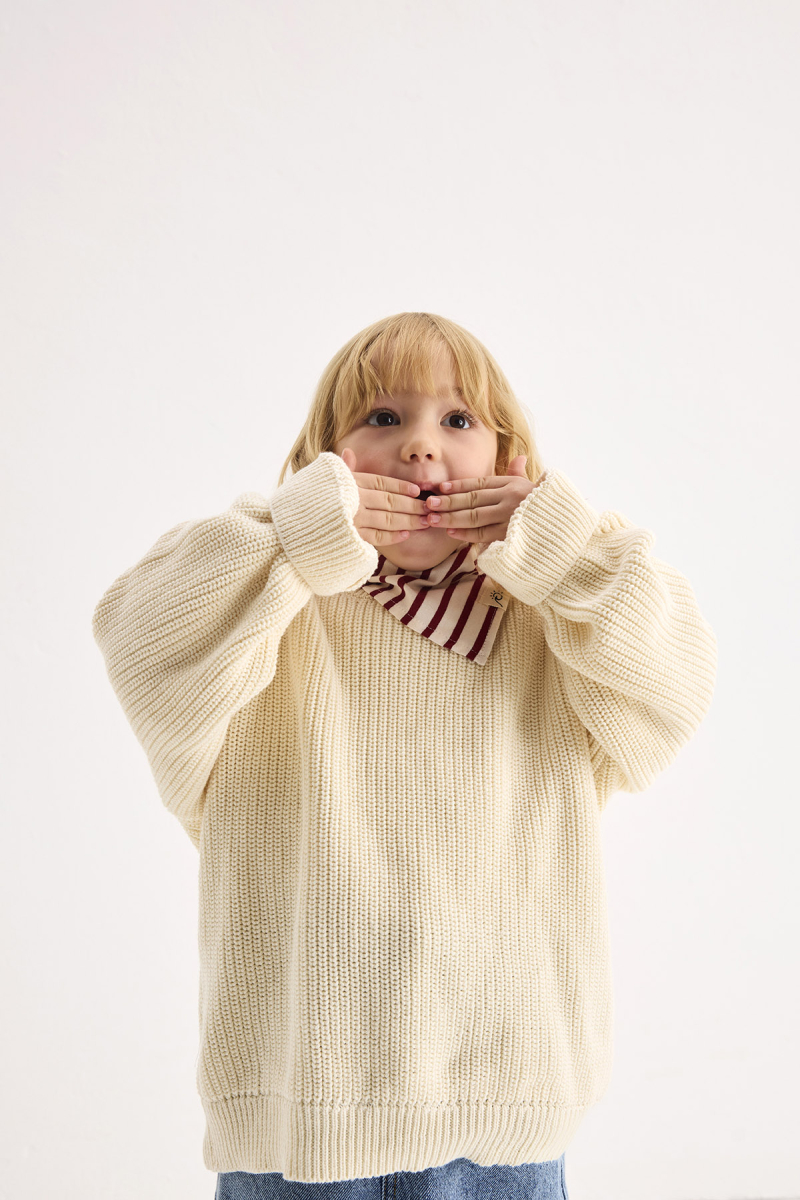 Cotton Knitted Sweater Ecru - 2