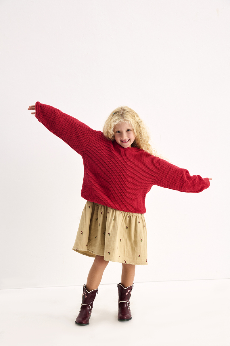 Cotton Knitted Sweater Red - 7