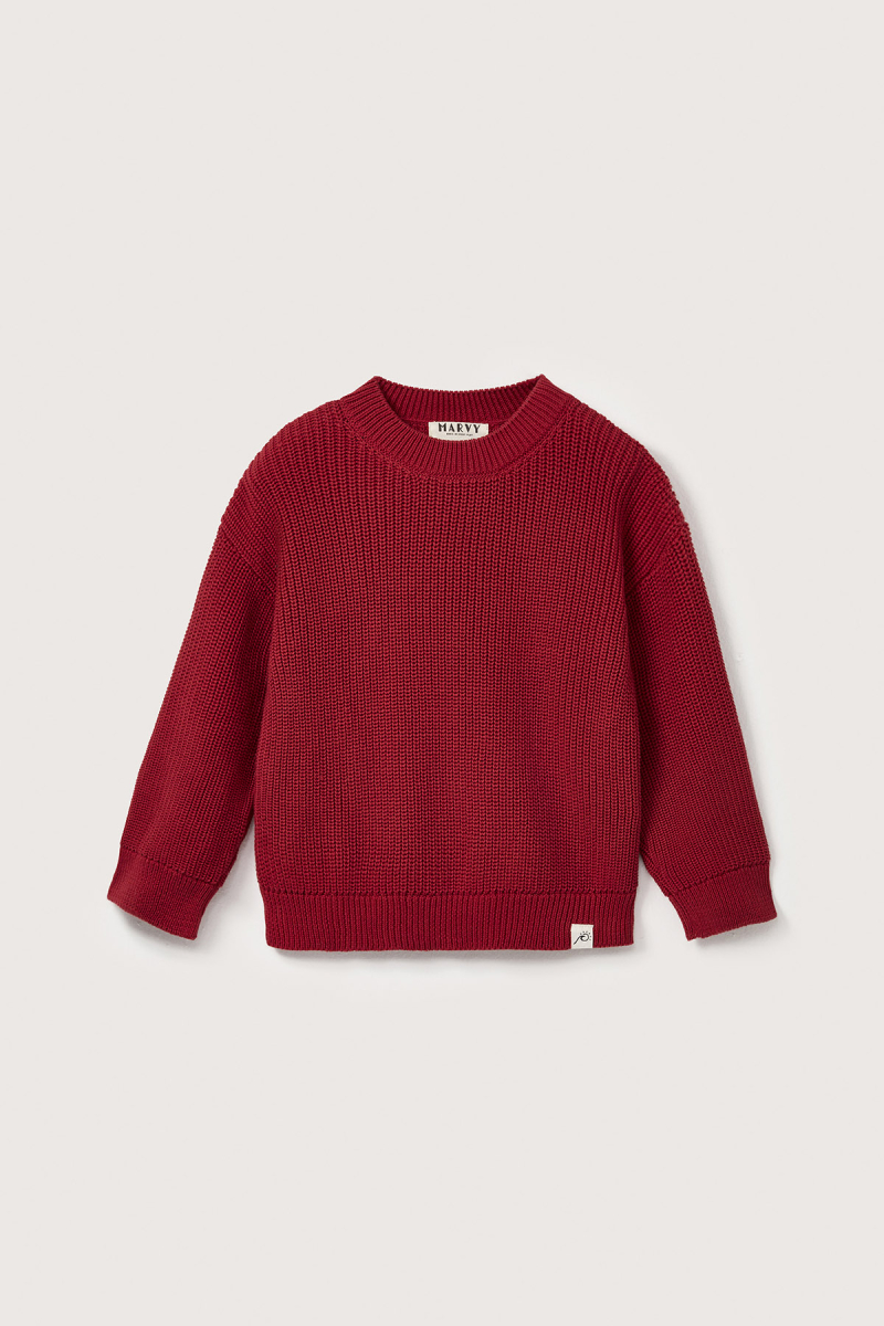 Cotton Knitted Sweater Red - 5