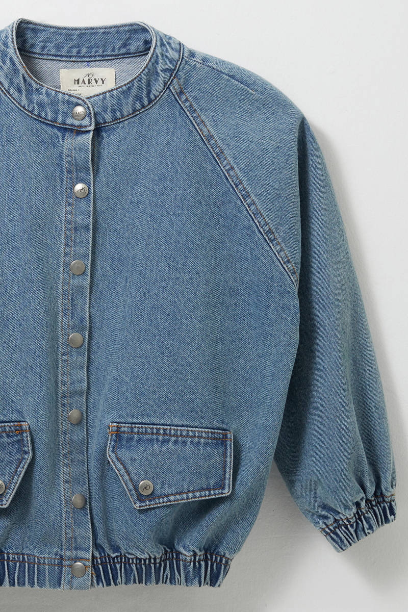 Denim Bomber Jacket - 5