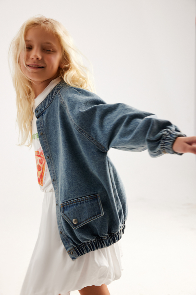 Denim Bomber Jacket - 1