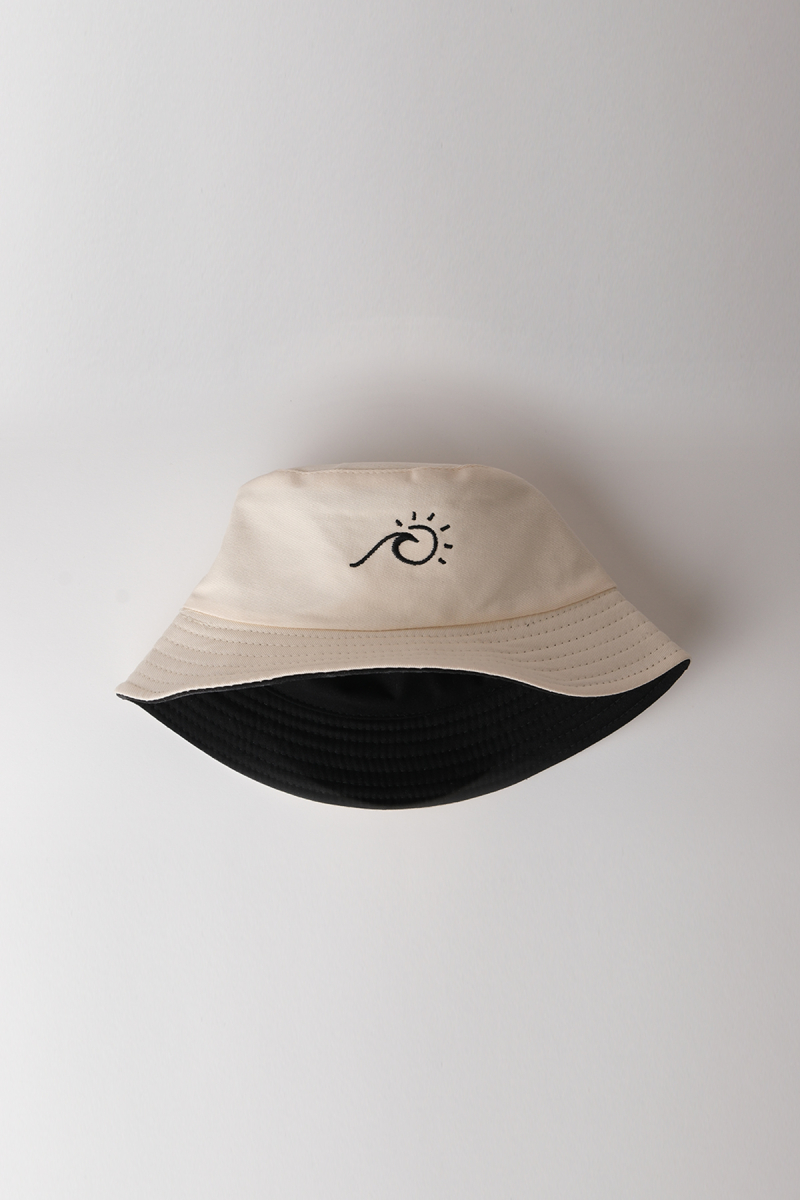Double Faced Black-Beige Bucket Hat - 7