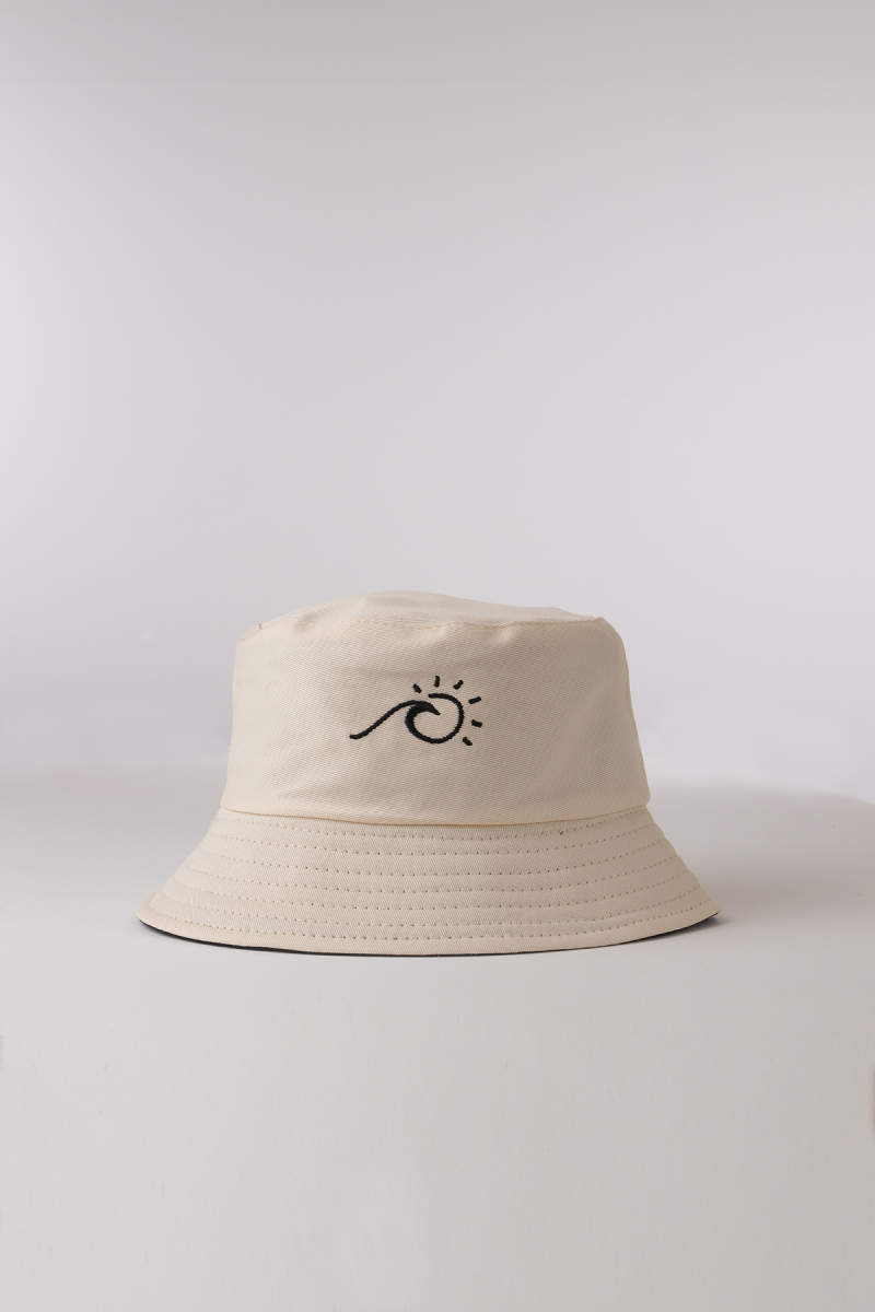 Double Faced Black-Beige Bucket Hat - 4