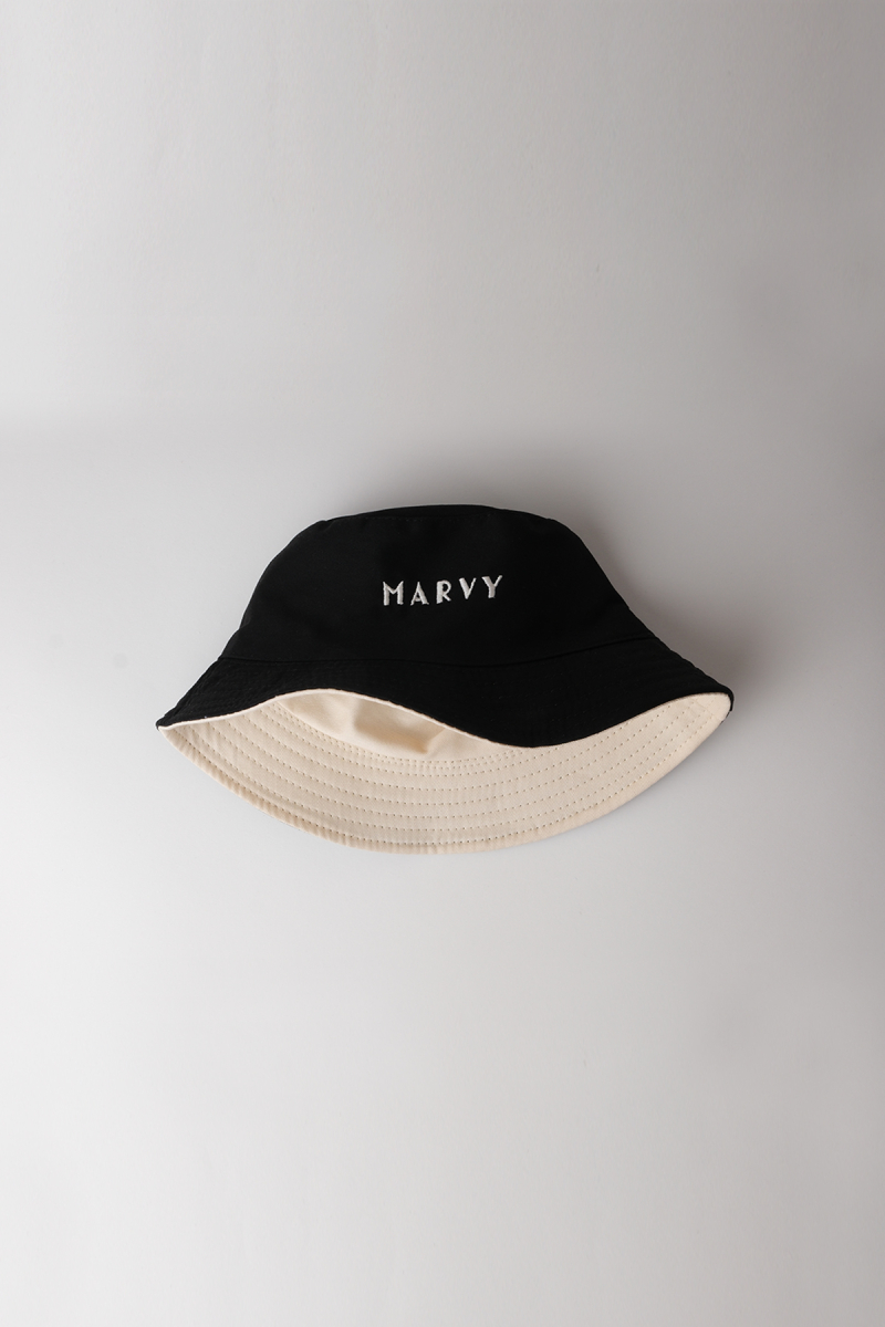 Double Faced Black-Beige Bucket Hat - 6