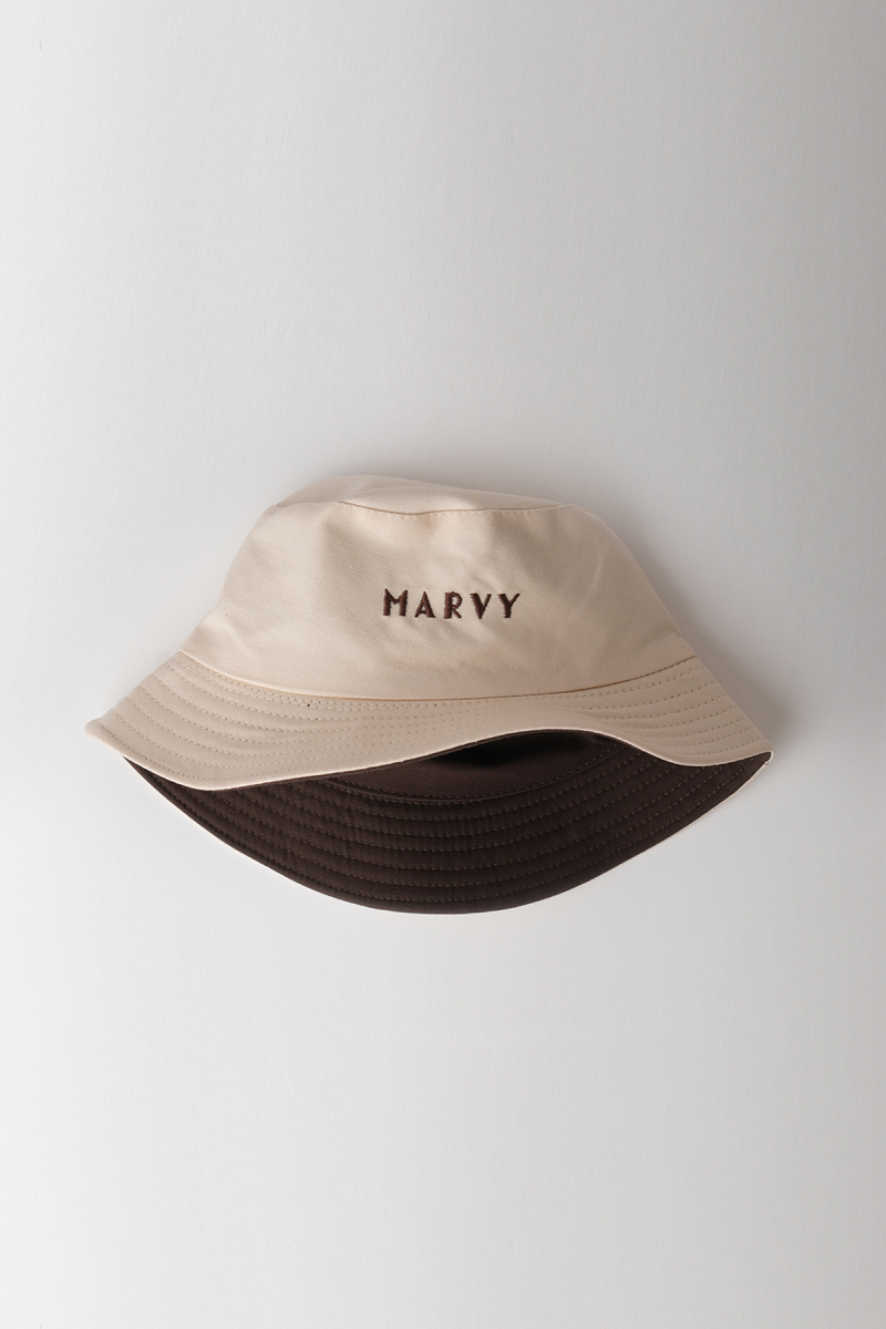 Double Faced Brown-Beige Bucket Hat - 7