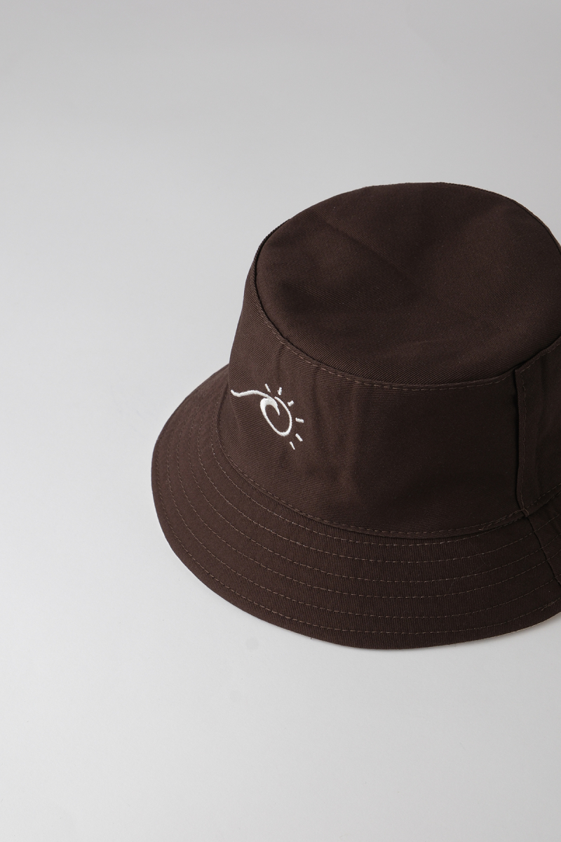 Double Faced Brown-Beige Bucket Hat - 5