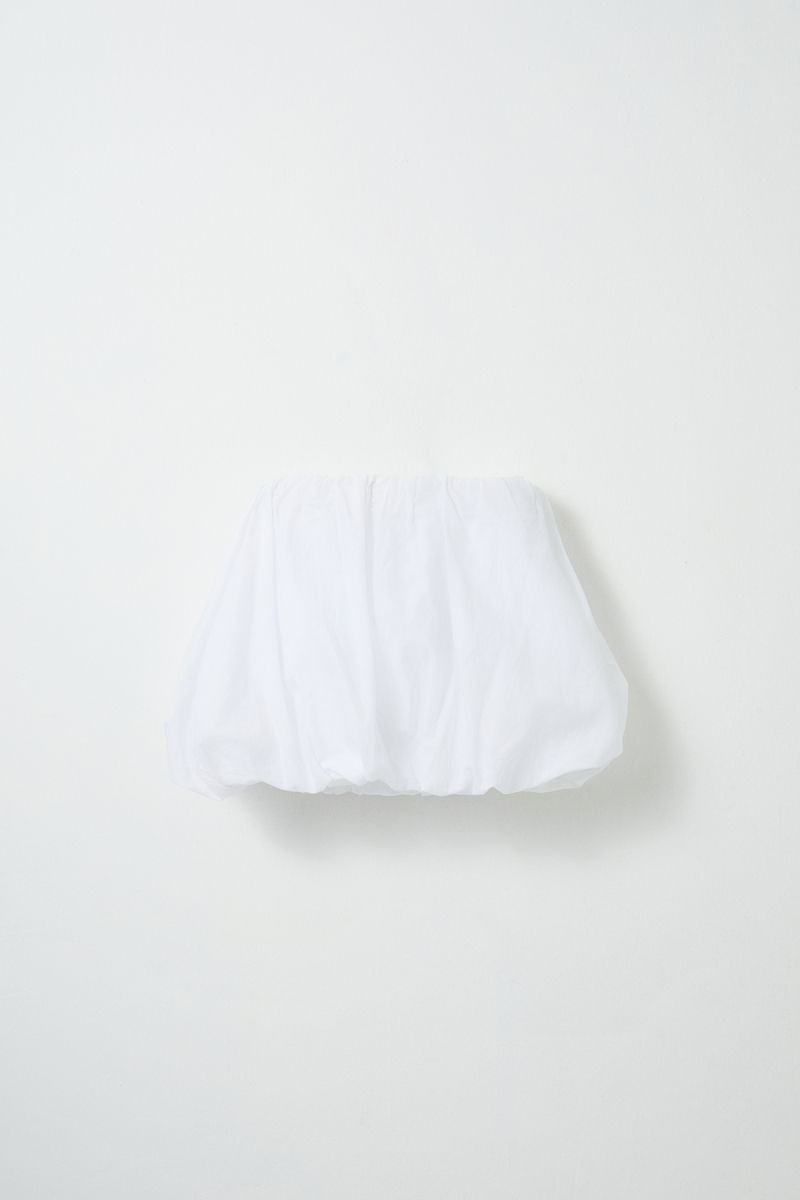 Ecru Cotton Mini Balloon Skirt - 4