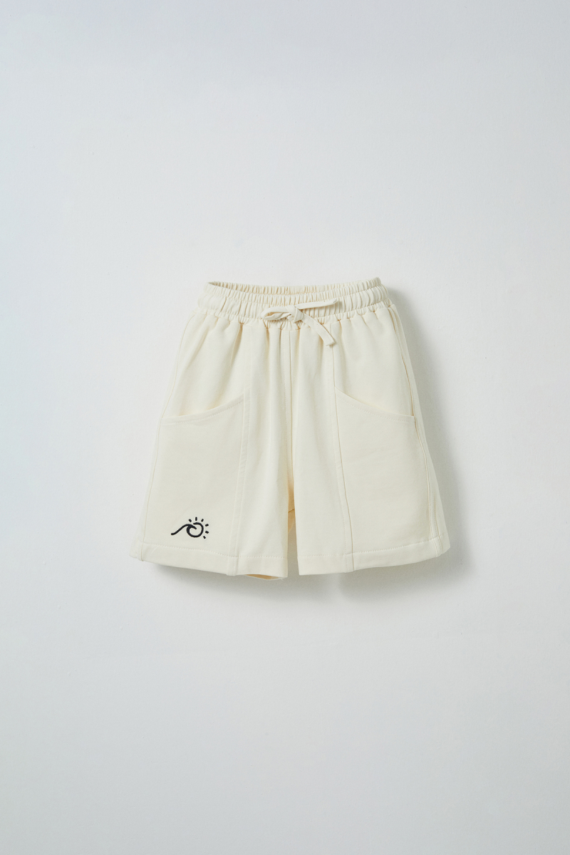 Ecru Embroidered Detailed Piping Bermuda Shorts - 1
