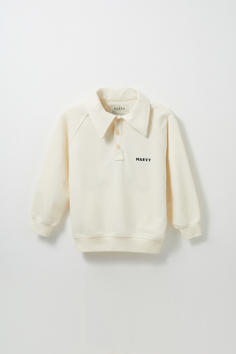 Ecru Embroidered Detailed Raglan Sleeve Sweatshirt - 2