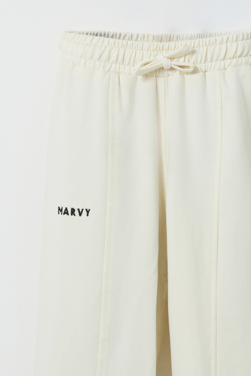 Ecru Embroidered Detailed Relaxed Leg Trousers - 2