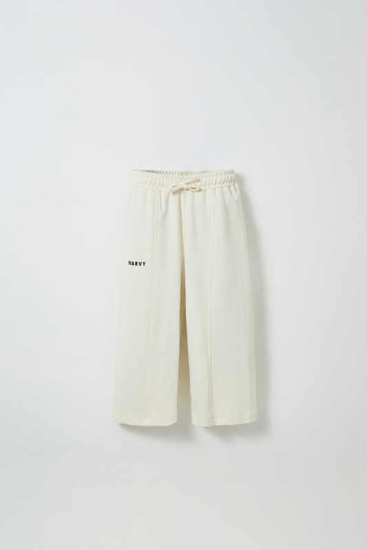 Ecru Embroidered Detailed Relaxed Leg Trousers - MARVY