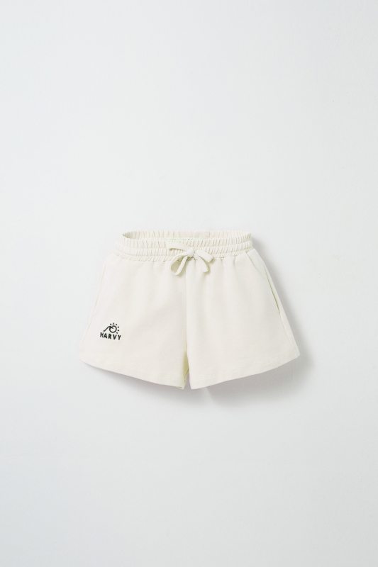 Ecru Embroidery Detailed Shorts - MARVY