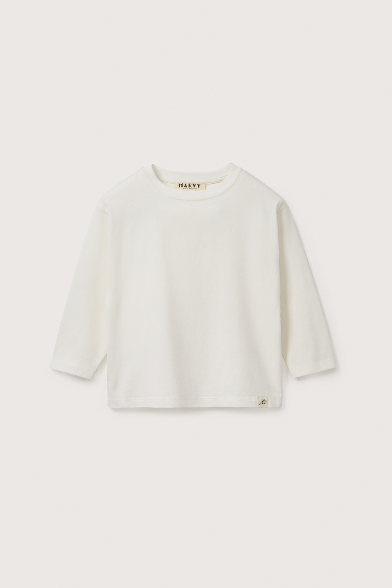 Ecru Plain Long Sleeve T-shirt - 3