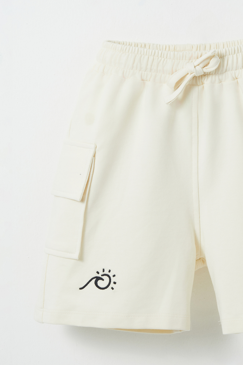 Ecru Pocket Flap Shorts - 4