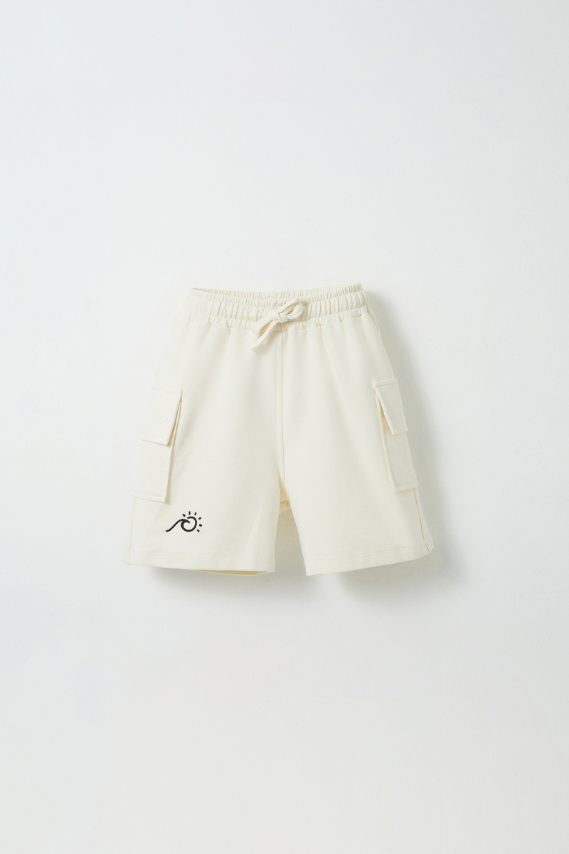 Ecru Pocket Flap Shorts - 2