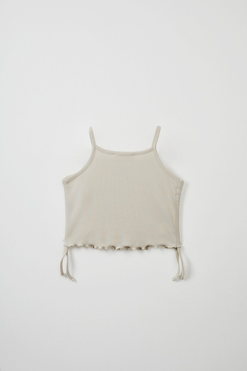 Ecru Ribbed Strap Blouse - Mini Shorts - 5